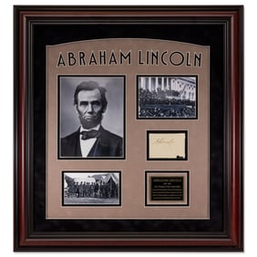 Abraham Lincoln Signature on Document Cut, Forensically Authenticated