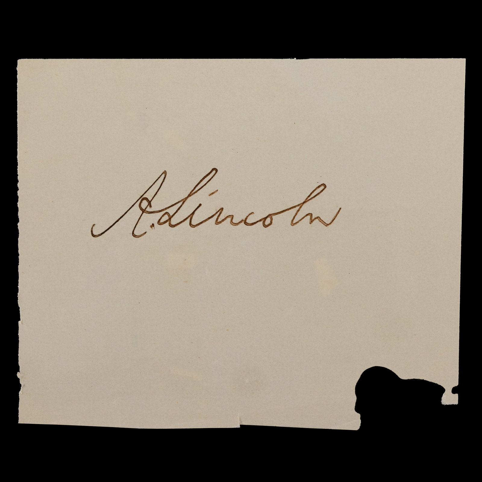 Abraham Lincoln Signature on Document Cut, Forensically Authenticated (1 of 6)
