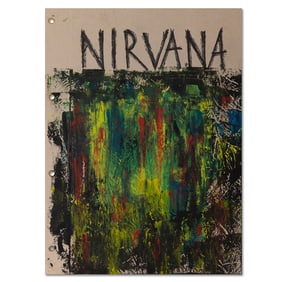 Kurt Cobain Nirvana Hand-Drawn and Colored Notebook Cover – Forensically Authenticated