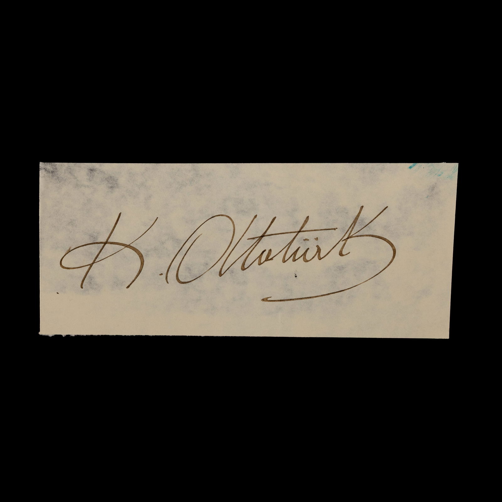 Signature of Mustafa Kemal Atatürk, Forensically Authenticated: Title: Forensically Authenticated Signature of Mustafa Kemal Atatürk (Founder & First President of the Republic of Turkey) Subject: Mustafa Kemal Atatürk (1881–1938), Turkish Field Marshal, States
