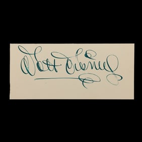 Walt Disney Signature on Document Cut, Forensically Authenticated