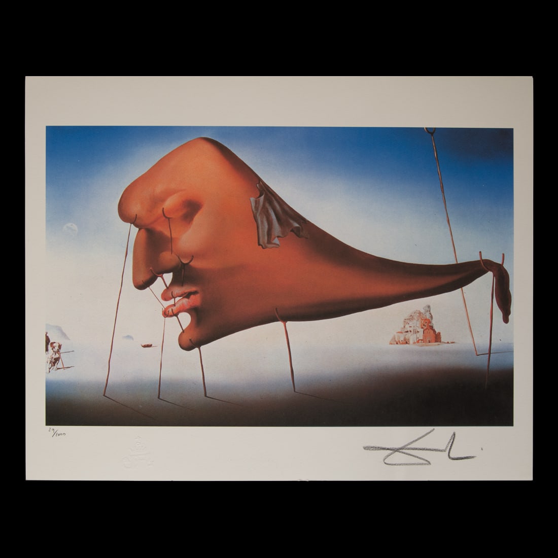 Salvador Dalí – “The Sleep" Lithograph, Signed (No. 29/1000): SALVADOR DALÍ – “THE SLEEP” LITHOGRAPH, SIGNED, No. 29/1000 Description Offered is a captivating, authenticated Salvador Dalí lithograph of “The Sleep,” hand-signed by the artist