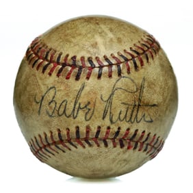 Babe Ruth Signed Reach Baseball, Forensically Authenticated