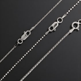 (3) Sterling Silver Chains (Rope, Popcorn, & Diamondcut Bead)