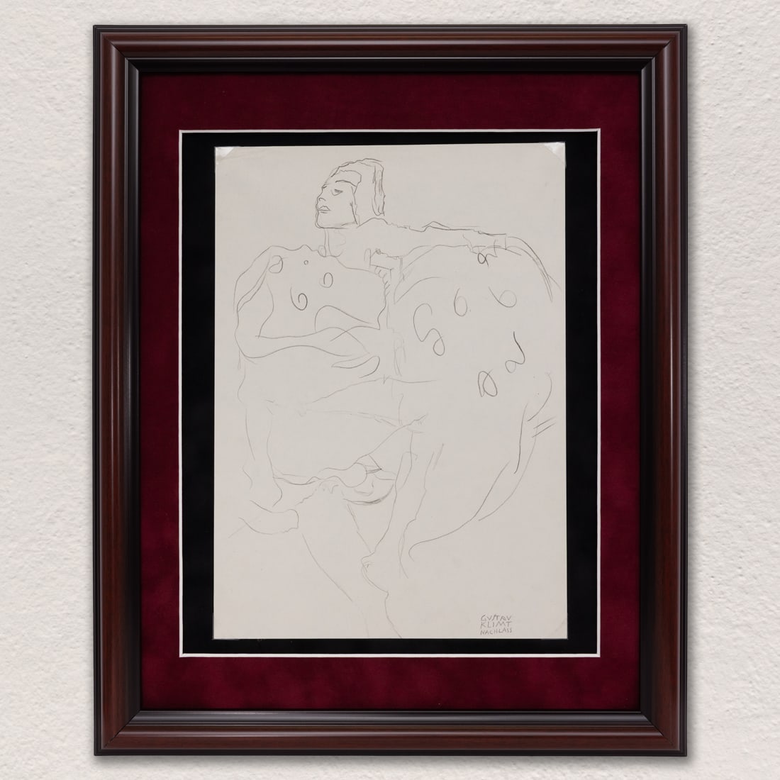 Gustav Klimt Pencil/Graphite on Paper: Artwork Title: Man Turning Back – Graphite Study on Paper Artist: Gustav Klimt (Austrian, 1862–1918) Medium: Pencil/Graphite on Paper Dimensions: 12.25 x 8.75 in. (approx.) Inscription: “Gustav