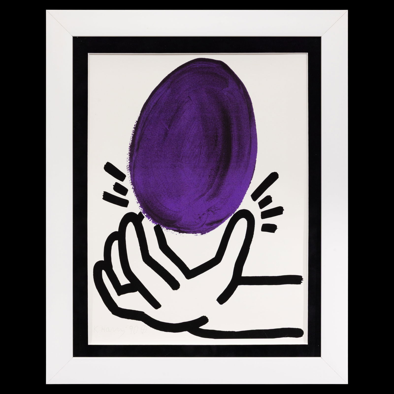 Keith Haring – *The Story of Red and Blue* (1990) Signed & Dated Lithograph on wove paper: Keith Haring – The Story of Red and Blue (1990) Medium: Lithograph on wove paper Dimensions: 22 x 16.5 in (56 x 42 cm) Signature: Hand-signed in pencil “K. Haring 90” with cross and circle m