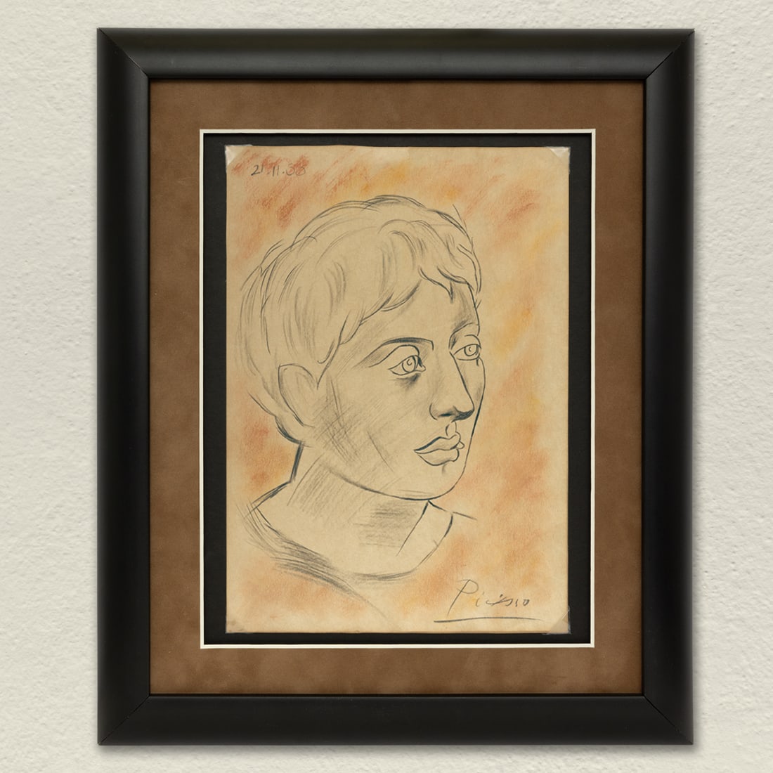Picasso – Pencil/Mixed Media on Paper: Attributed to / After Pablo Picasso Portrait Drawing of a Young Person – Pencil on Paper (Mixed Media) A refined and historically evocative composition attributed to, or created in the manner of, Pa