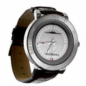 Red Monkey Quartz Men’s Watch – 44mm Stainless Steel
