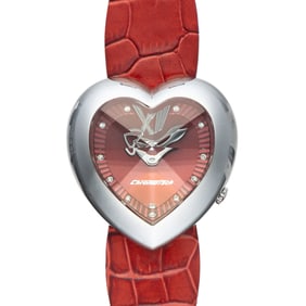 Chronotech Ladies Heart Dial Crystal Watch