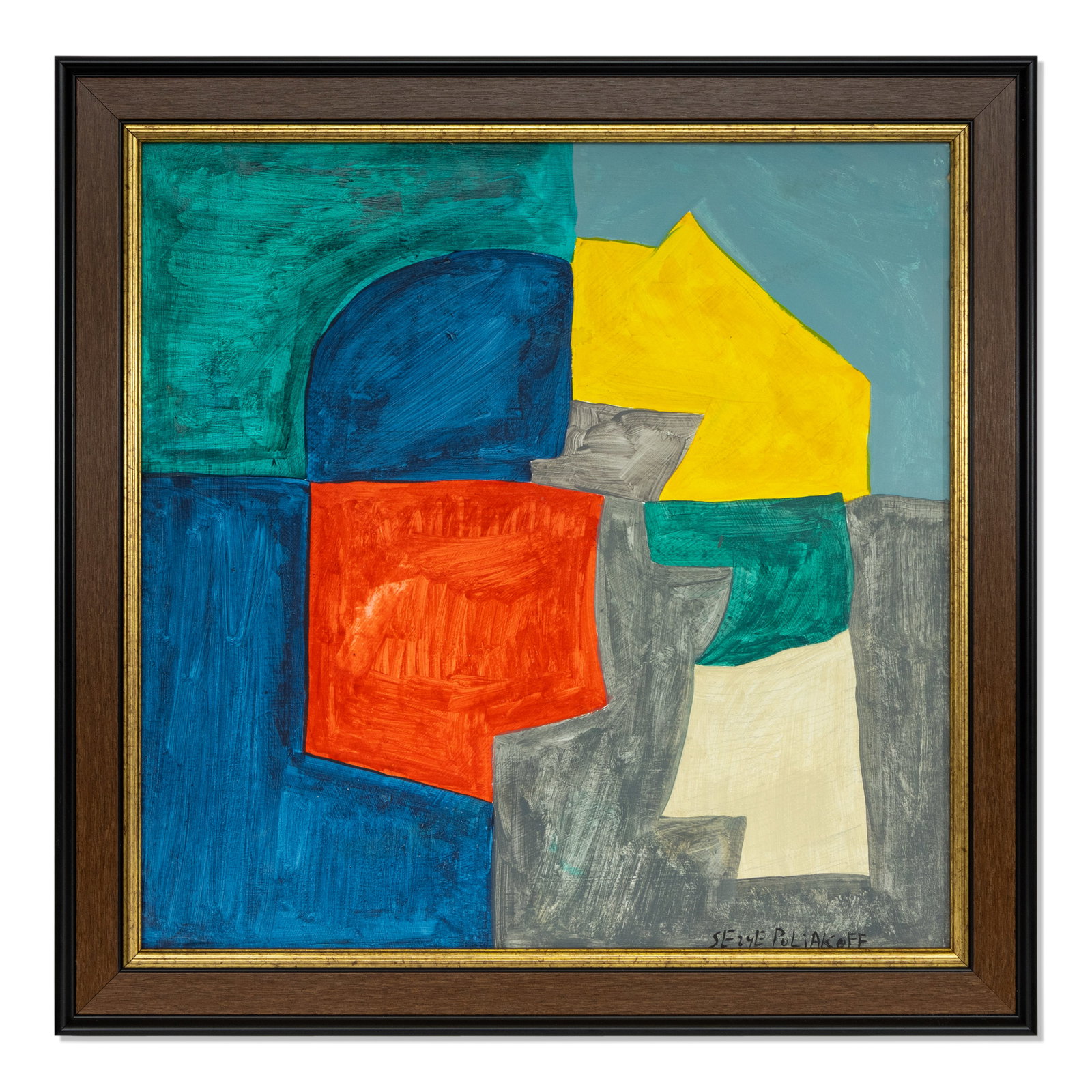 SERGE POLIAKOFF Painting on Canvas — Interlocking Color-Field Composition (1 of 7)