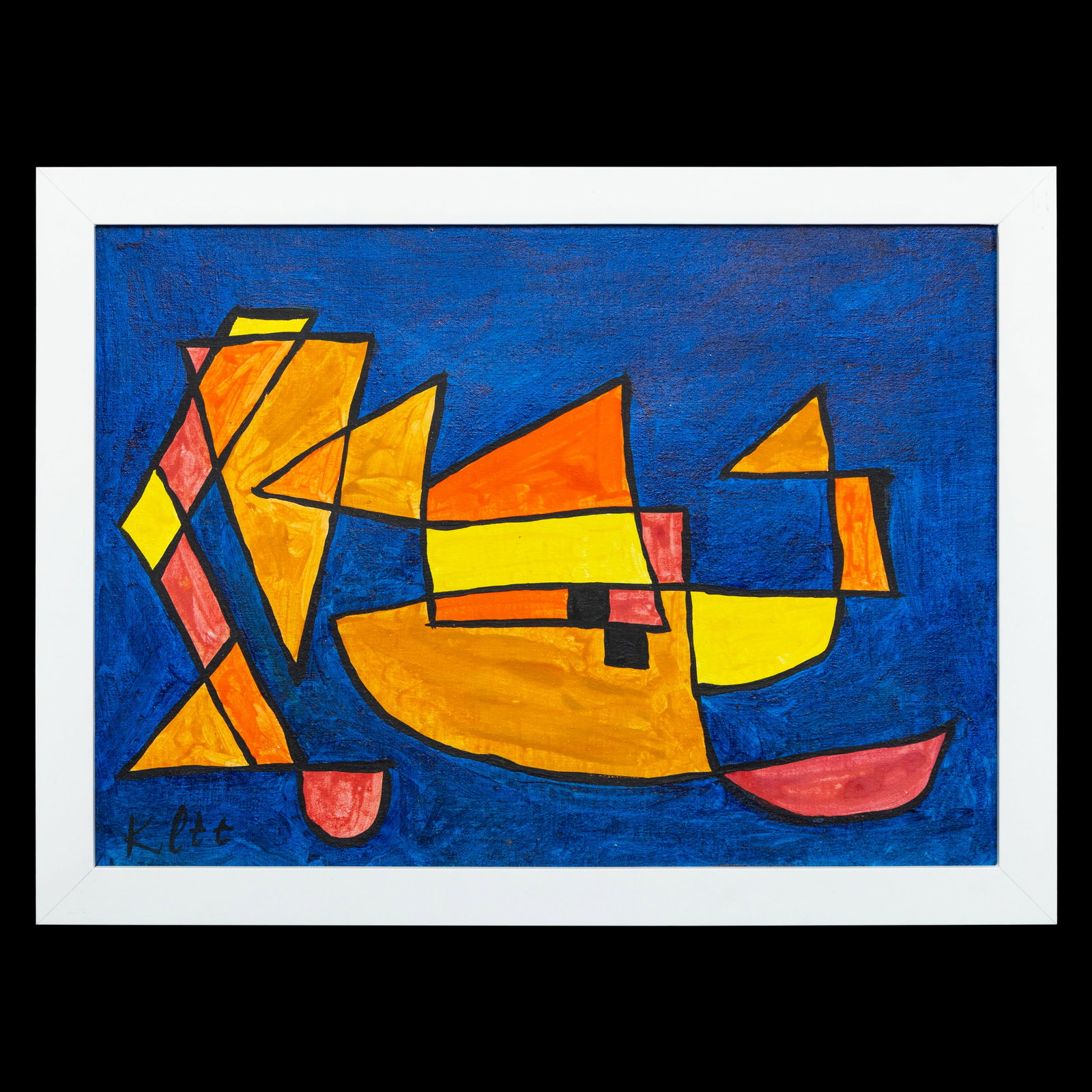 PAUL KLEE — Chromatic Abstraction on Blue Ground Painting on Canvas (1 of 6)