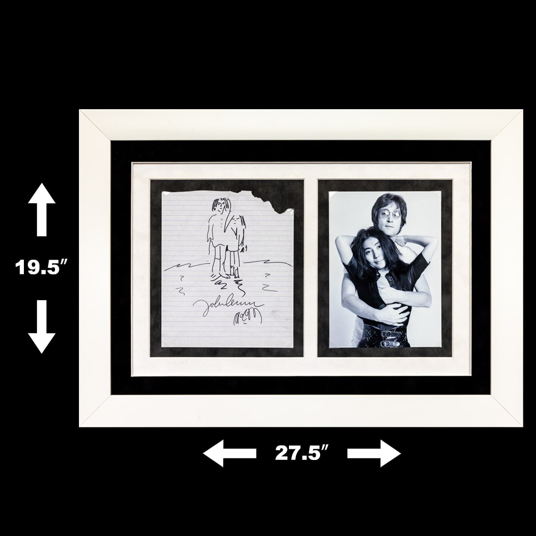John Lennon Signed Composition Page with Original Drawing, Forensically Authenticated - 6