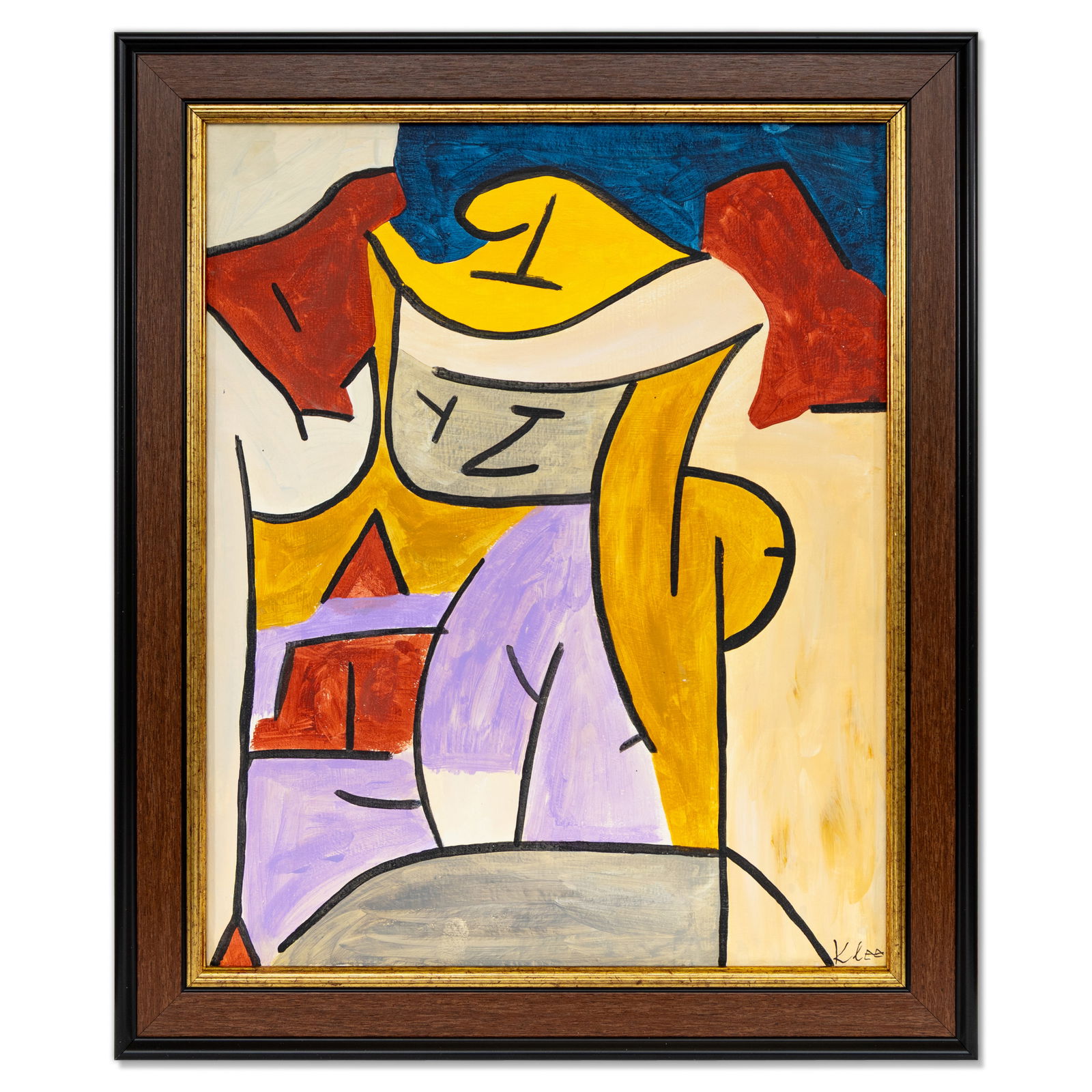 Paul Klee, Painting on Canvas – Chromatic Abstraction on Multicolored Ground: PAUL KLEE (Swiss/German, 1879–1940) — Chromatic Abstraction on Multicolored Ground (Attributed to/After) Medium: Painting on canvas laid down on board Painted Surface: 18.25 x 14.75 in (approx. 46