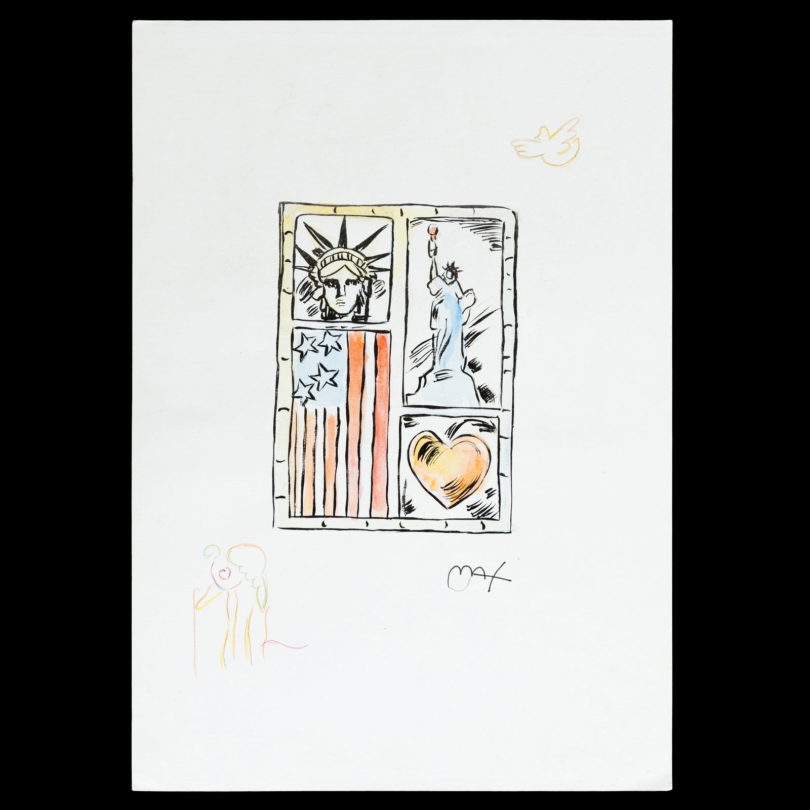 Peter Max Mixed Media on Paper - 3