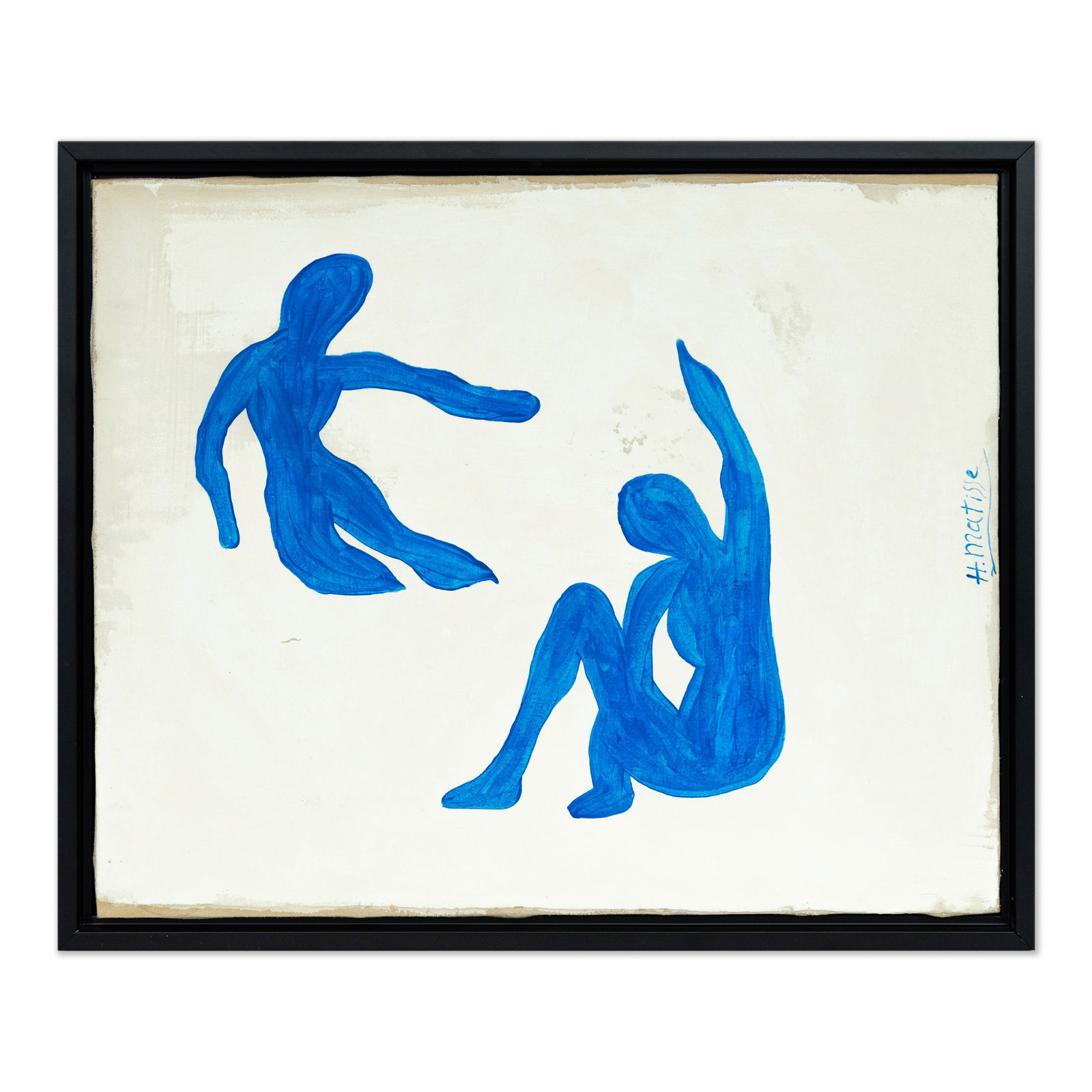 Henri Matisse — Two Blue Figures, Painting on Canvas: Henri Matisse (Attributed to / After) — Two Blue Figures on White Ground, Painting on Canvas Why This Work Captivates Collectors Strikingly simple and powerfully modern, this composition presents tw