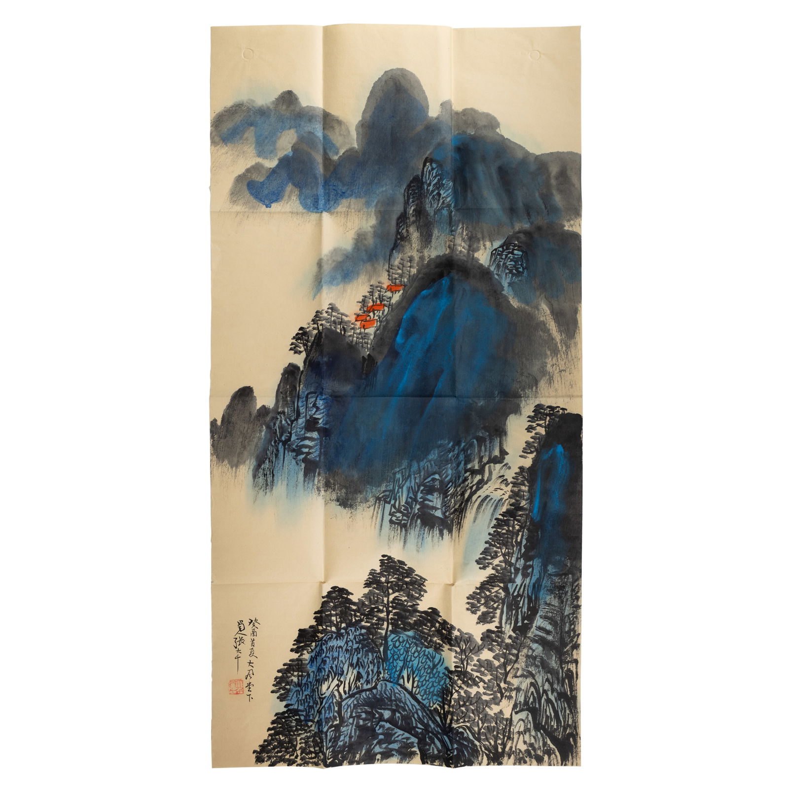 Chang Dai-Chien (Zhang Daqian) — Hand-Painted Literati Landscape on Xuan Paper: CHANG DAI-CHIEN (ZHANG DAQIAN / “ZHANG SI”) — HAND-PAINTED LITERATI LANDSCAPE ON XUAN PAPER Premium Overview: A refined and atmospheric hand-painted literati landscape attributed to Chang Da