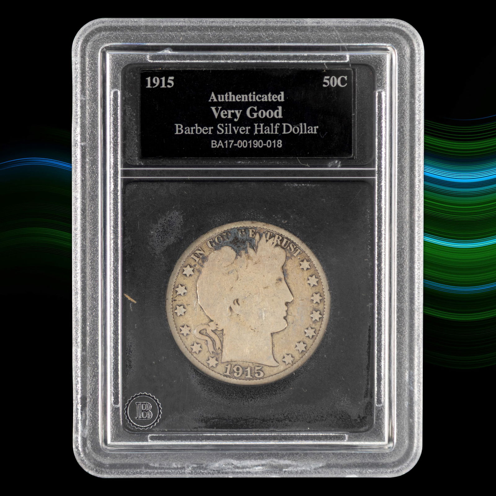 1915 Barber Silver Half Dollar – VG – AuthN Cert #BA17-00190-018 (1 of 2)