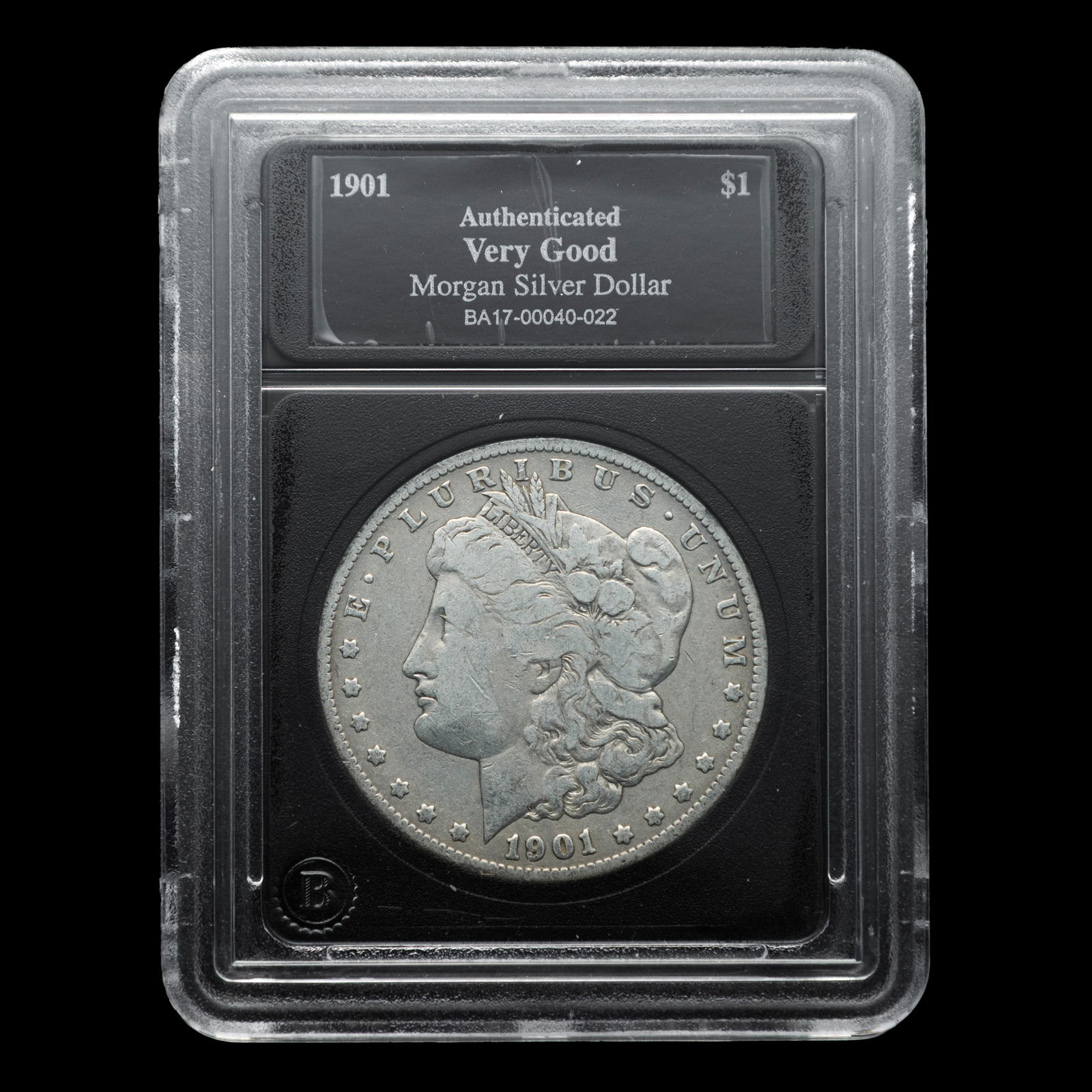 1901 Morgan Silver Dollar – (VG) – AuthN Cert. BA17-00040-022 (1 of 2)