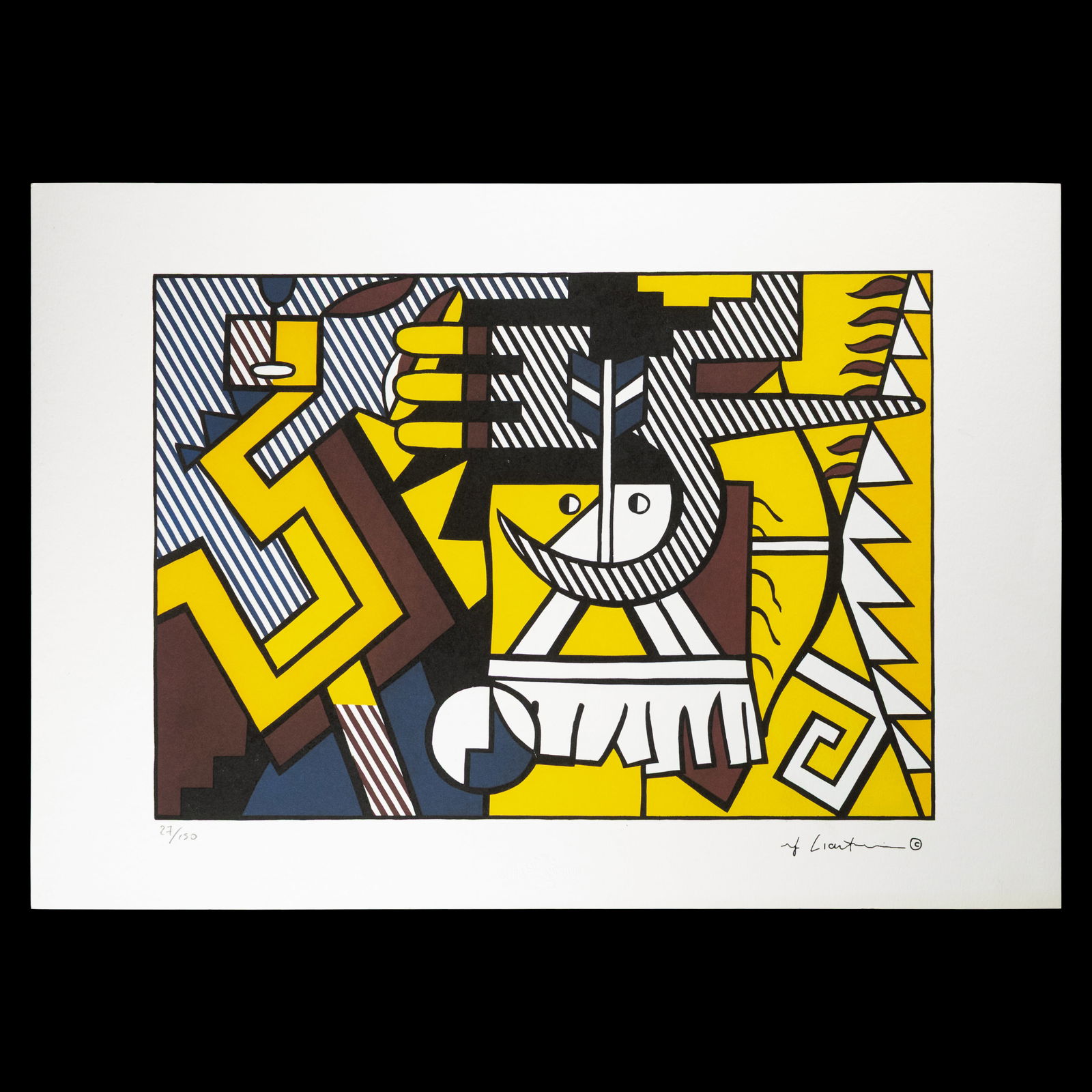 Roy Lichtenstein – “Cubist Cello" Limited Edition Print (#27/150) with Signature & Blindstamp (1 of 8)