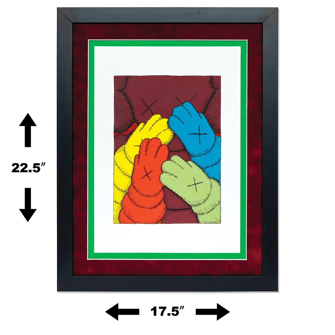 KAWS Paint Print – Multicolored 'Team Hands' Composition - 10