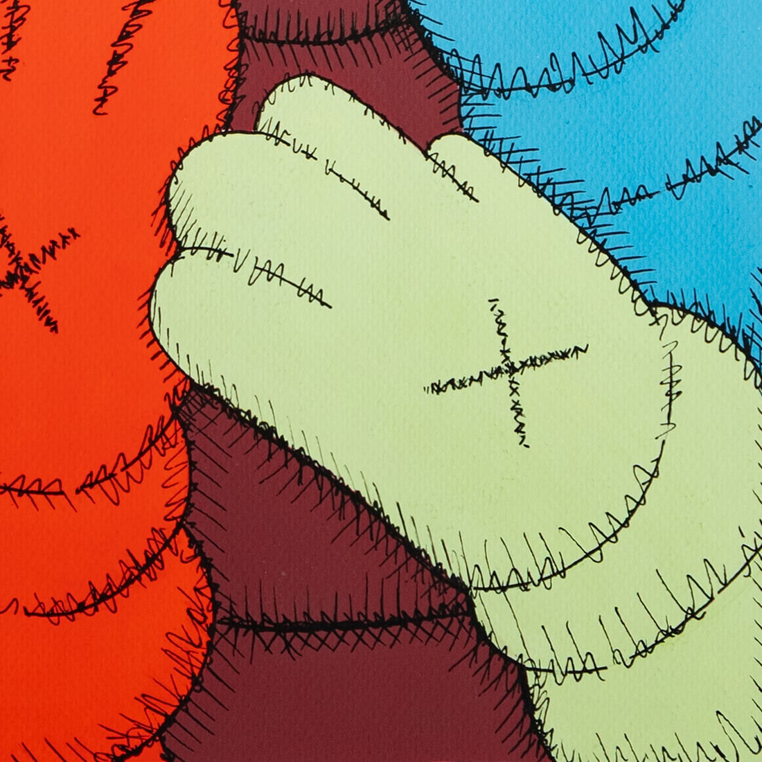 KAWS Paint Print – Multicolored 'Team Hands' Composition - 5