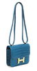 A SHINY BLEU IZMIR ALLIGATOR MINI CONSTANCE 18 WITH - 2