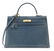 A SHINY BLEU JEAN POROSUS CROCODILE SELLIER KELLY 35