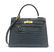 A SHINY BLEU JEAN POROSUS CROCODILE SELLIER KELLY 28