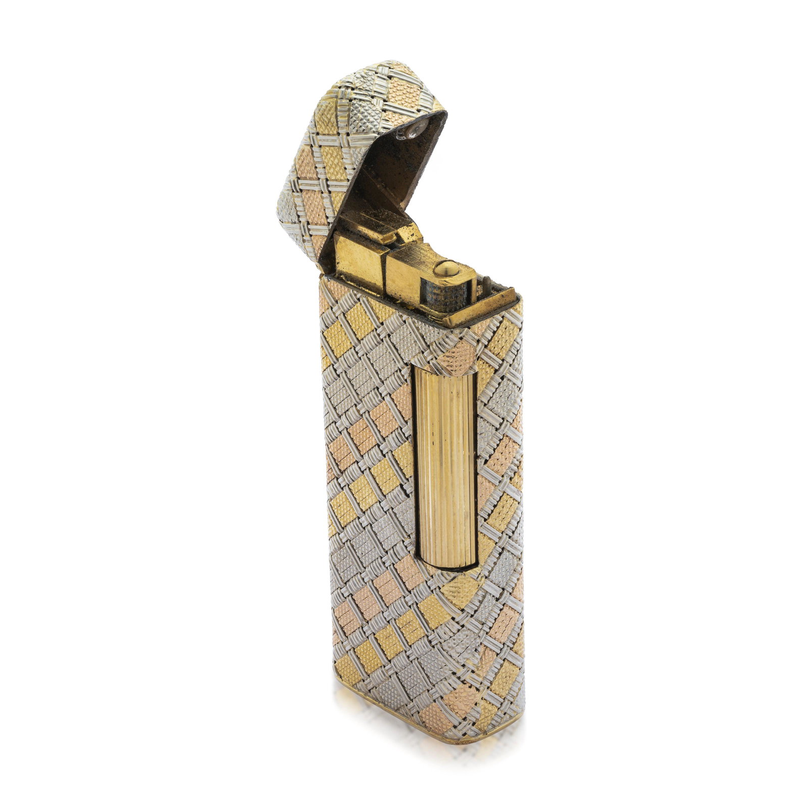 NO RESERVE - DUNHILL 'ROLLAGAS' TRI-COLOUR GOLD LIGHTER