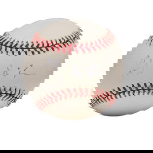 SENATOR JOHN MCCAIN SINGLE SIGNED BASEBALL (PSA/DNA): SENATOR JOHN MCCAIN SINGLE SIGNED BASEBALL (PSA/DNA) Lot Essay Near white G.Budig American League baseball signed by former U.S. Senator and Presidential Nominee John McCain in blue ink. Signature rat
