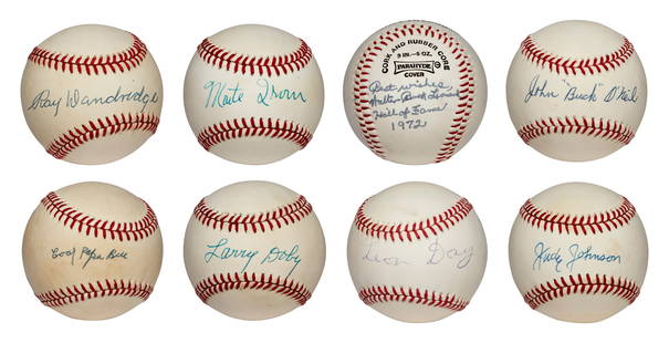 COLLECTION OF (8) NEGRO LEAGUE HALL OF FAME MEMBER SINGLE SIGNED BASEBALLS: COLLECTION OF (8) NEGRO LEAGUE HALL OF FAME MEMBER SINGLE SIGNED BASEBALLS Lot Essay Selection of Negro League legends all of whom were enshrined in the Hall of Fame each having signed on either offic