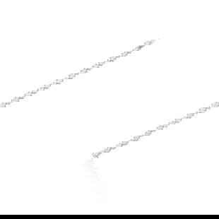 NO RESERVE | HARRY WINSTON DIAMOND BRACELET: Pear-shaped diamonds, platinum and 18k white gold, maker's mark, numbered Harry Winston, 2018: Certificate of Authenticity Diamonds: 26 pear-shaped with approximate total weight of 9.00 - 10.00 carats
