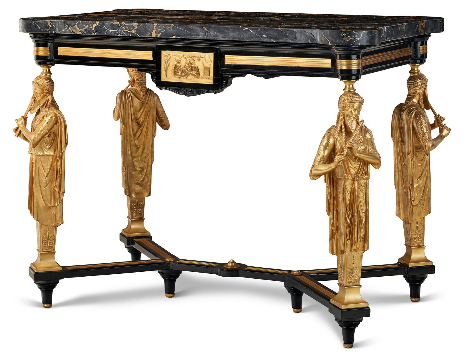 A Fine French Ormolumounted Ebonized Center Table Auction