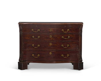 A GEORGE III MAHOGANY CHEST-OF-DRAWERS (1 of 5)