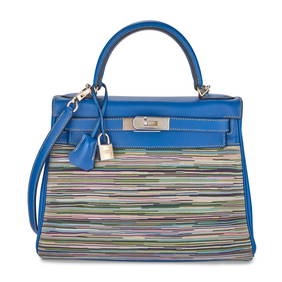 A LIMITED EDITION BLEU FRANCE GULLIVER & VIBRATO LEATHERS RETOURNÉ KELLY 28 WITH PALLADIUM HARDWARE (1 of 6)