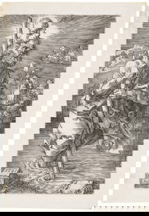 ALBRECHT DÜRER (1471-1528): ALBRECHT DÜRER (1471-1528) St. Christopher Facing Right Details ALBRECHT DÜRER (1471-1528) St. Christopher Facing Right engraving, on laid paper, without watermark, 1521, a fine