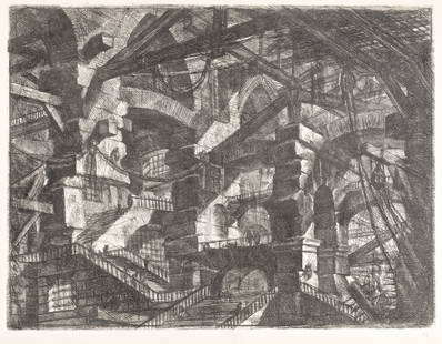 GIOVANNI BATTISTA PIRANESI (1720-1778): GIOVANNI BATTISTA PIRANESI (1720-1778) The Gothic Arch, from Carceri d'invenzione Details GIOVANNI BATTISTA PIRANESI (1720-1778) The Gothic Arch, from Carceri d'invenzione etching and engraving,