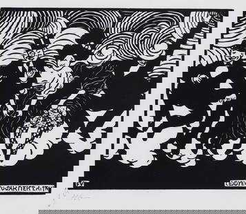 FELIX VALLOTTON (1865-1925): FELIX VALLOTTON (1865-1925) Le Joyeux Quartier Latin Details FELIX VALLOTTON (1865-1925) Le Joyeux Quartier Latin woodcut, on Japan paper, 1895, numbered 21/25 (from the posthumous edition on this