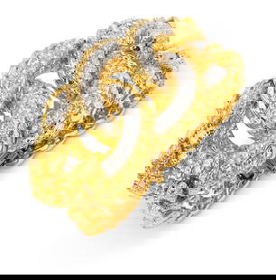 DAVID WEBB DIAMOND AND GOLD 'ST. GEORGE' BRACELET: DAVID WEBB DIAMOND AND GOLD 'ST. GEORGE' BRACELET Details Round diamonds, textured 18k yellow gold and platinum, circa 1969, signed David Webb, Webb Diamonds: approximately 132 round with approximate