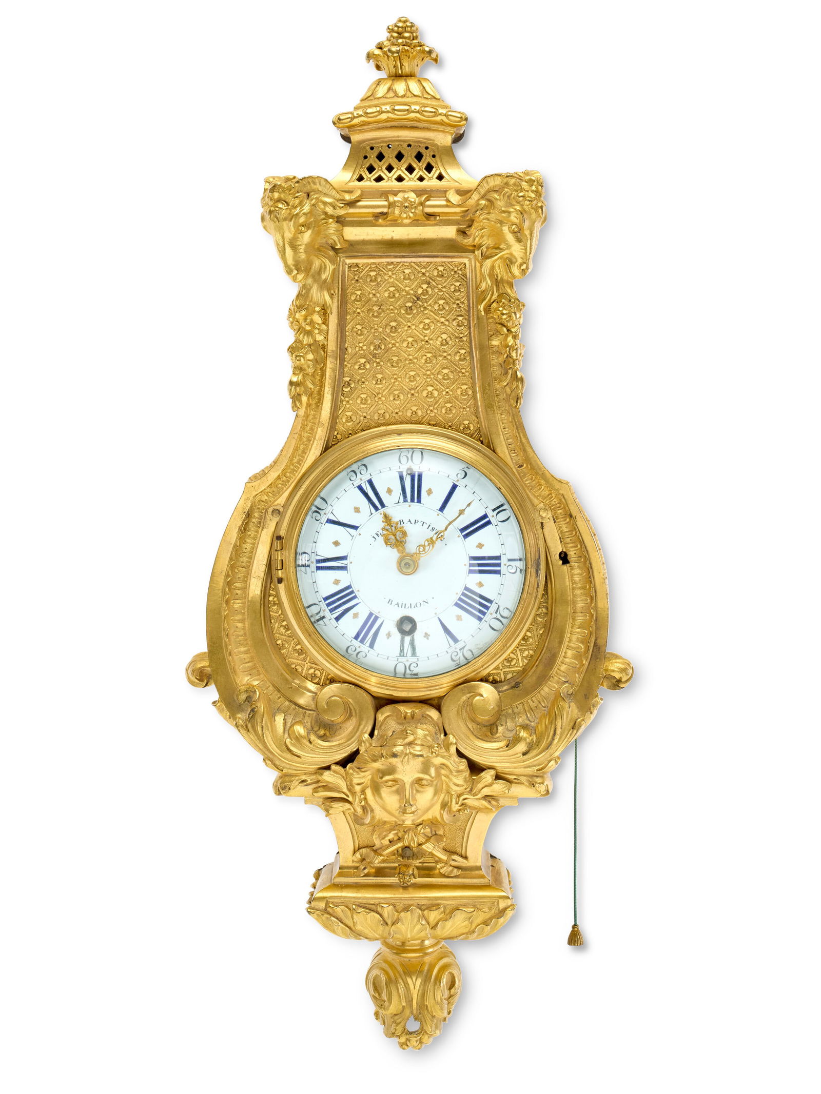 CARTEL D'APPLIQUE D'ÉPOQUE RÉGENCE: CARTEL D'APPLIQUE D'ÉPOQUE RÉGENCE D'APRÈS UN MODÈLE ATTRIBUÉ À D'ANDRÉ-CHARLES BOULLE, SIGNATURE DE JEAN-BAPTISTE BAILLON, VERS 1730 Details En bronze ciselé e