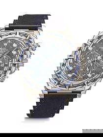 ROLEX. A VERY RARE AND HIGHLY ATTRACTIVE 18K WHITE GOLD, DIAMOND AND SAPPHIRE-SET AUTOMATIC: ROLEX. A VERY RARE AND HIGHLY ATTRACTIVE 18K WHITE GOLD, DIAMOND AND SAPPHIRE-SET AUTOMATIC CHRONOGRAPH WRISTWATCH WITH SODALITE DIAL DAYTONA MODEL, REF. 16589SACI, CASE NO. U355667, CIRCA 1997 Detail