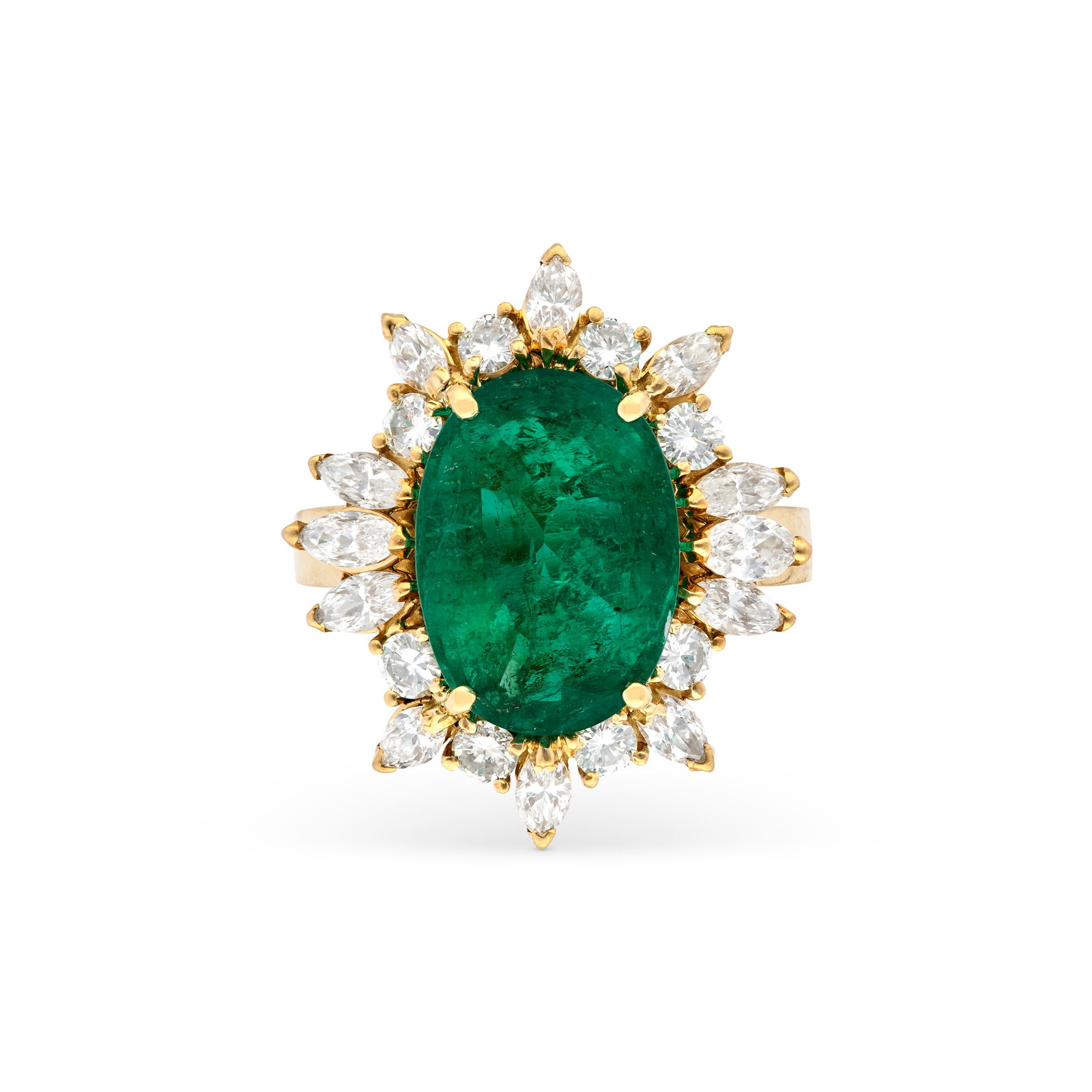 EMERALD AND DIAMOND RING - 3
