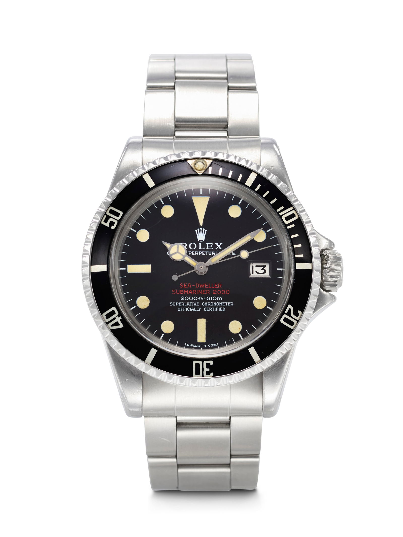 ROLEX. A SUPREMELY RARE AND EARLY STAINLESS STEEL 'PATENT PENDING' AUTOMATIC WRISTWATCH WITH DATE, (1 of 4)