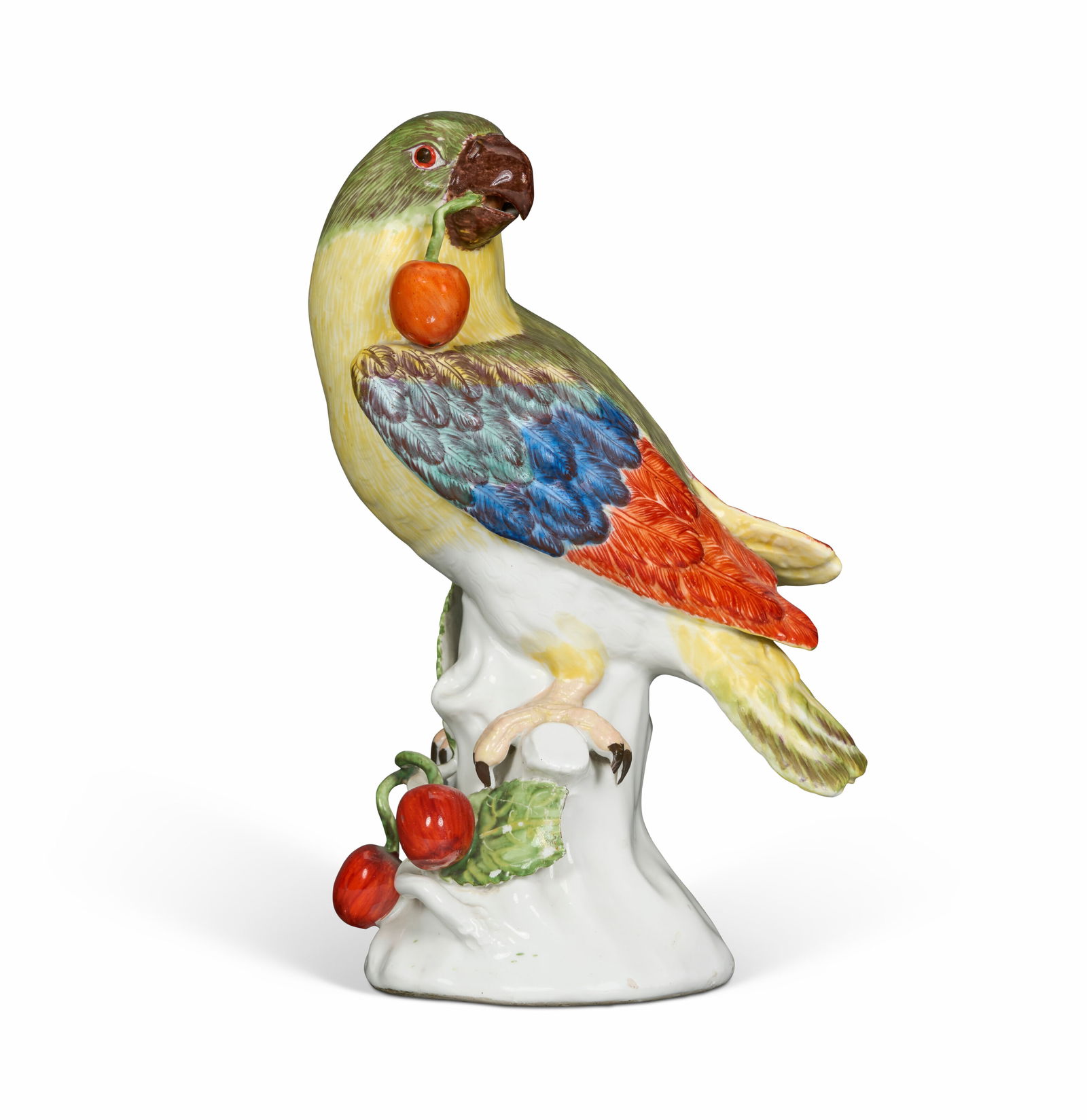 A MEISSEN PORCELAIN MODEL OF A PARROT EATING CHERRIES CIRCA 1740-1745, MODELED BY J.J. KÄNDLER: A MEISSEN PORCELAIN MODEL OF A PARROT EATING CHERRIES CIRCA 1740-1745, MODELED BY J.J. KÄNDLER Details A MEISSEN PORCELAIN MODEL OF A PARROT EATING CHERRIES CIRCA 1740-1745, MODELED BY J.J. K