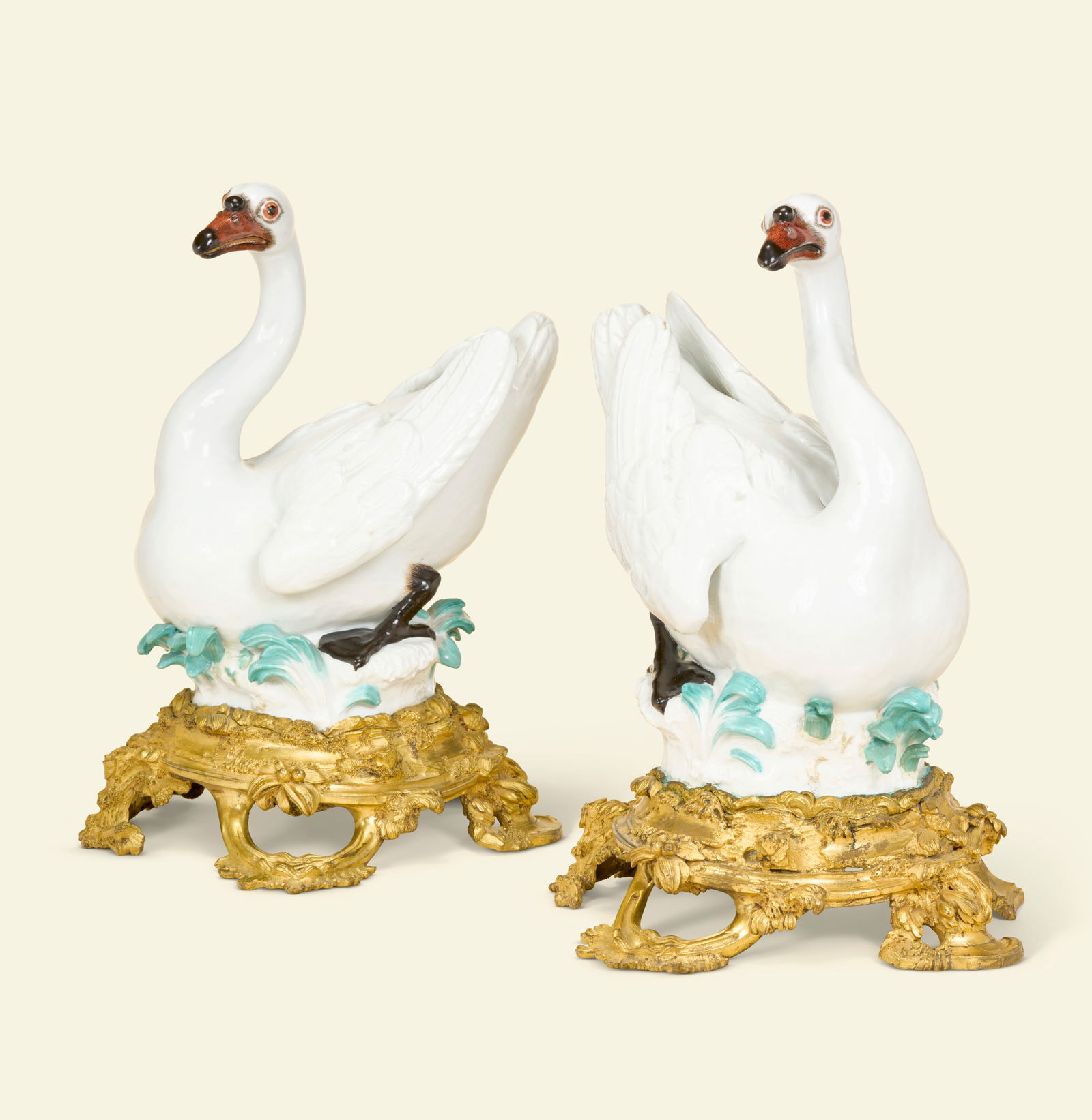 A PAIR OF ORMOLU-MOUNTED MEISSEN PORCELAIN MODELS OF SWANS THE PORCELAIN CIRCA 1748-1750, POSSIBLY - 7