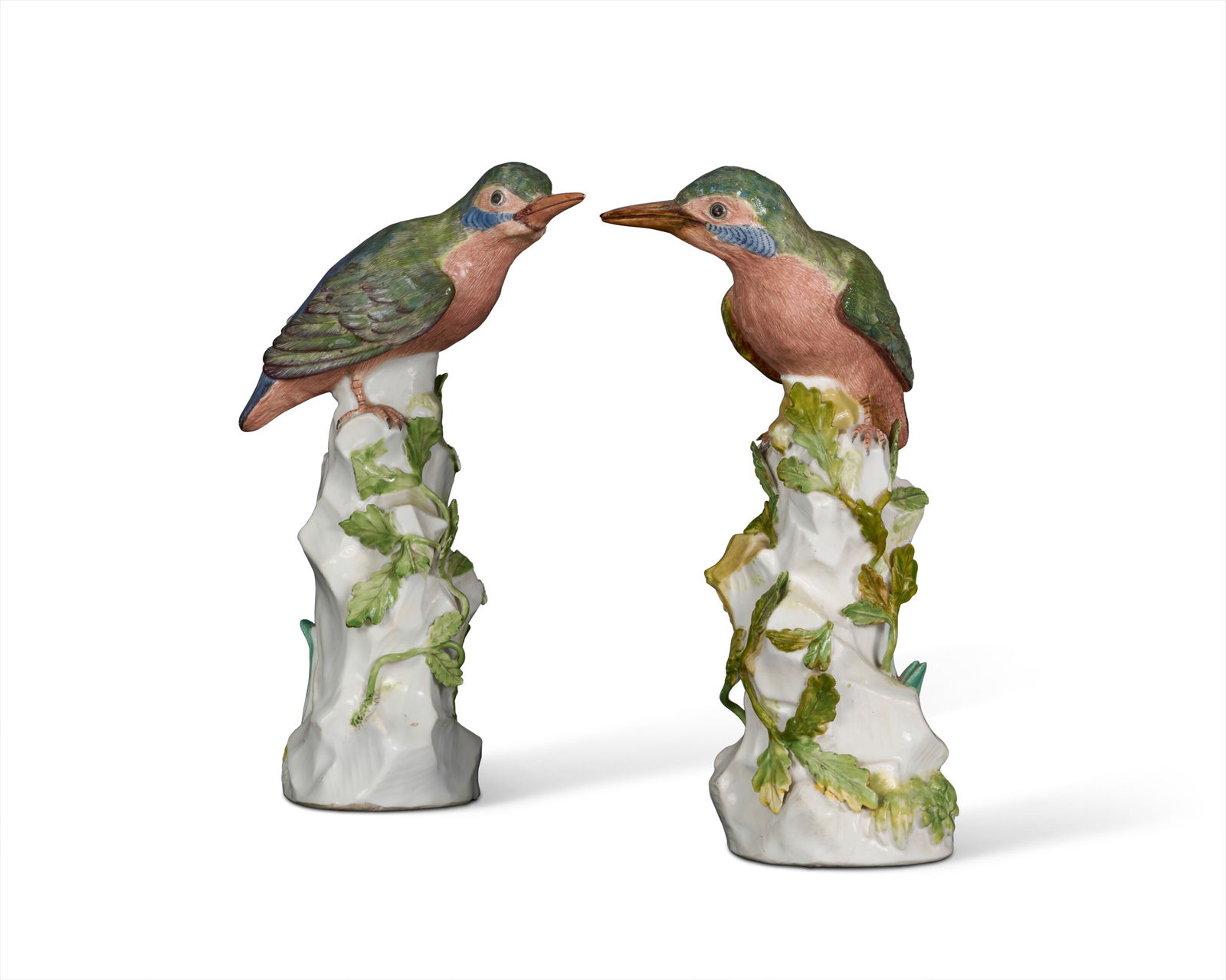 TWO MEISSEN PORCELAIN MODELS OF KINGFISHERS CIRCA 1765, BLUE CROSSED SWORDS AND DOT MARKS, THE MODEL: TWO MEISSEN PORCELAIN MODELS OF KINGFISHERS CIRCA 1765, BLUE CROSSED SWORDS AND DOT MARKS, THE MODEL BY J.J. KÄNDLER AND J.F. EBERLEIN Details TWO MEISSEN PORCELAIN MODELS OF KINGFISHERS CIRCA 17