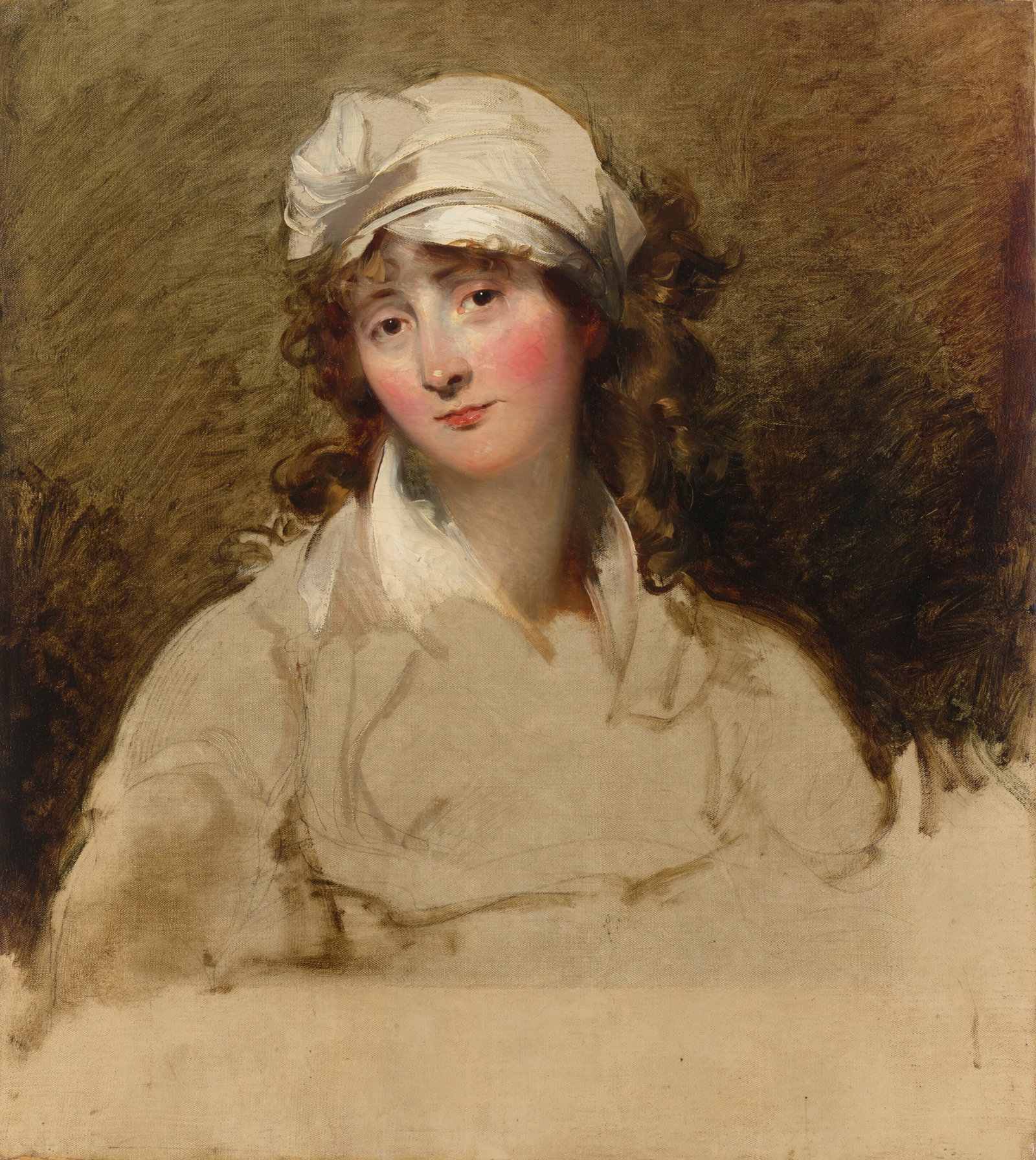 SIR THOMAS LAWRENCE, P.R.A. (BRISTOL 769-1830 LONDON) Portrait of Elizabeth Inchbald, née: SIR THOMAS LAWRENCE, P.R.A. (BRISTOL 769-1830 LONDON) Portrait of Elizabeth Inchbald, née Simpson (1753-1821), half-length, unfinished Details SIR THOMAS LAWRENCE, P.R.A. (BRISTOL 769-1830 LONDON