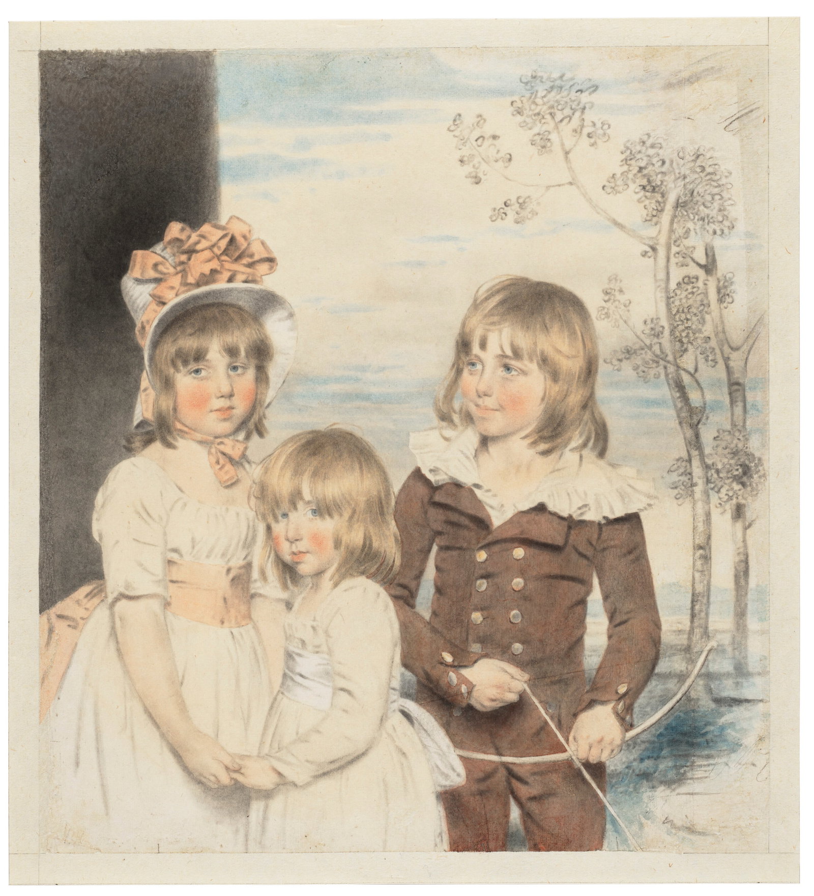 JOHN DOWNMAN, A.R.A. (RUABON, WALES 1750-1824 WREXHAM) Portrait of Peter, Mary and Anne Middelton, (1 of 3)