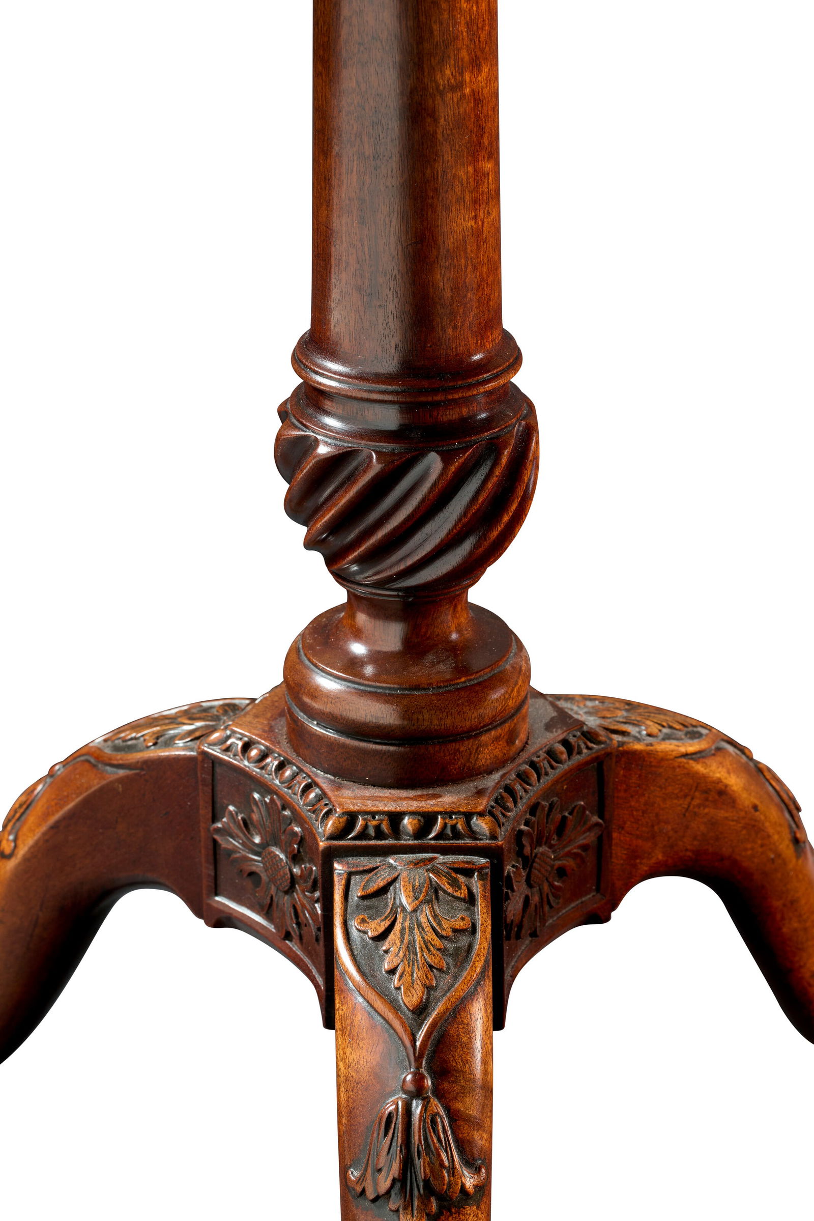 A GEORGE II MAHOGANY AND BRASS-INLAID TRAY-TOP TRIPOD TABLE CIRCA 1755 - 2