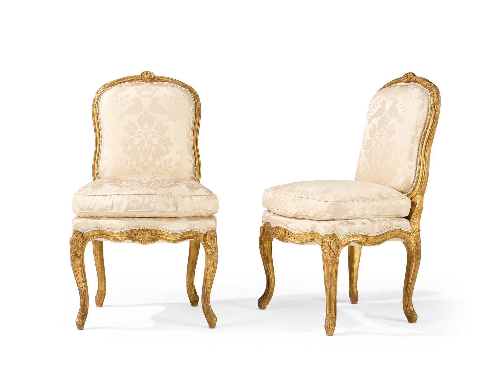 A PAIR OF LOUIS XV GILTWOOD CHAISES BY FELIX LEROY, CIRCA 1745 (1 of 4)